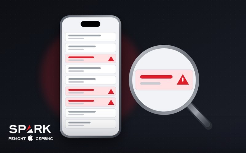 Схема: журнал аналитики iPhone, в котором выделена запись о сбое